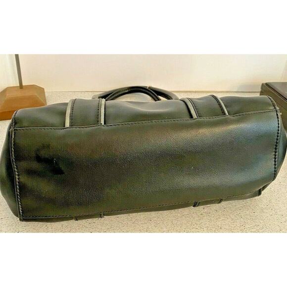 Big Buddha Black Vegan Leather Top Handle Purse - Picture 11 of 11